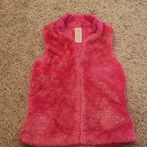 Faded Glory Pink Vest with silver/pink fur